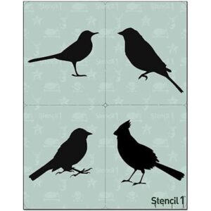 Stencil1 Plantillas de siluetas de pájaros 4 unidades_1