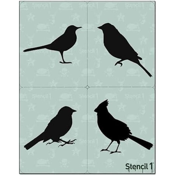 Stencil1 Plantillas de siluetas de pájaros 4 unidades_1