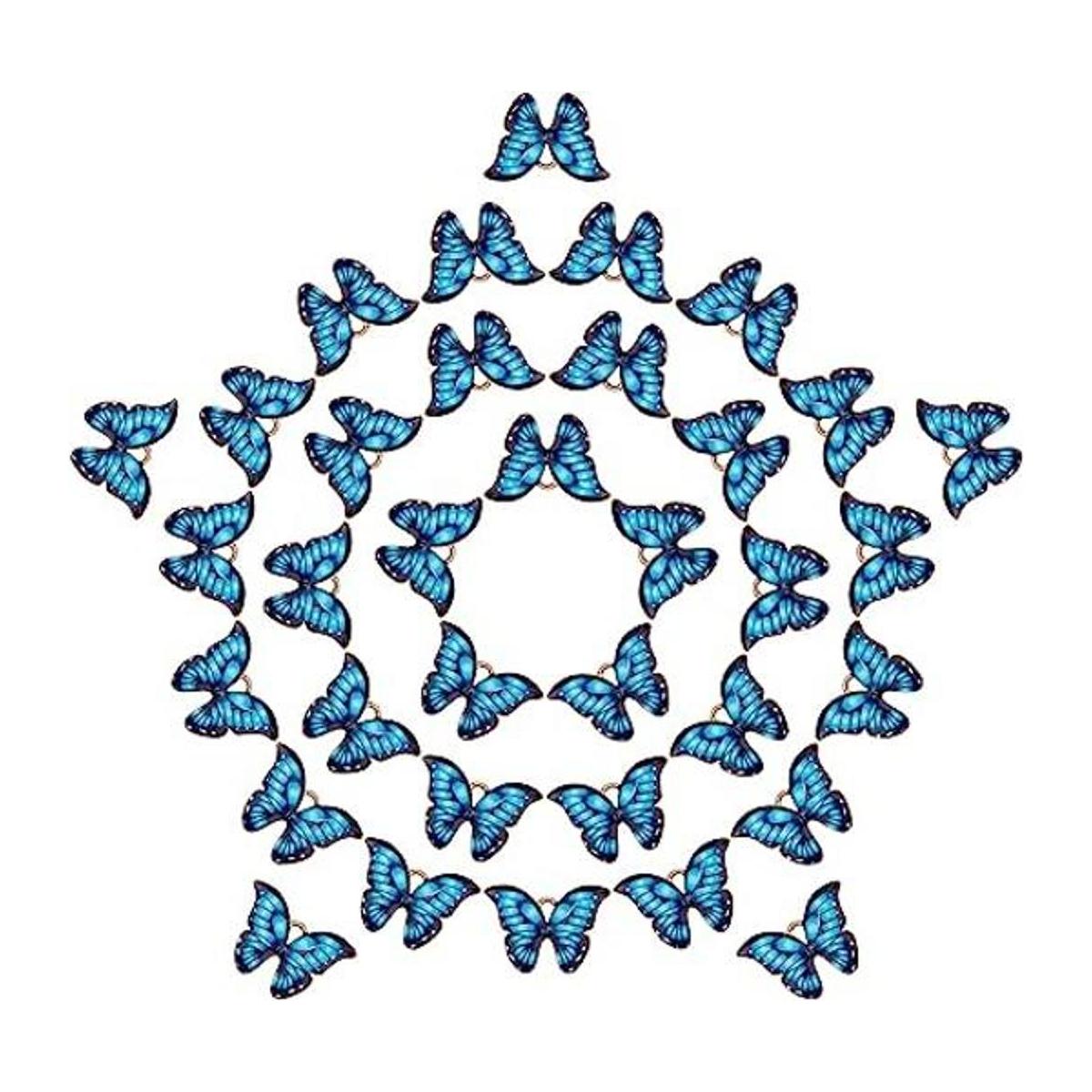 SUNNYCLUE 1 caja 40pcs mariposa esmalte colgante encantos