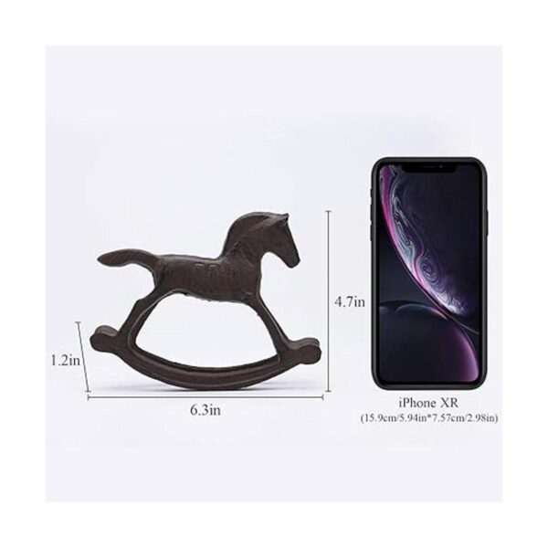 BRASSTAR Estatua de caballo mecedora de hierro fundido de