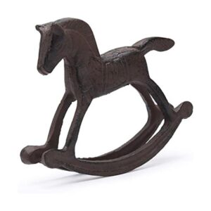 BRASSTAR Estatua de caballo mecedora de hierro fundido de