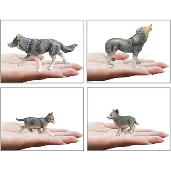 Juego de 4 figuras de lobo siberiano con diseño de_3
