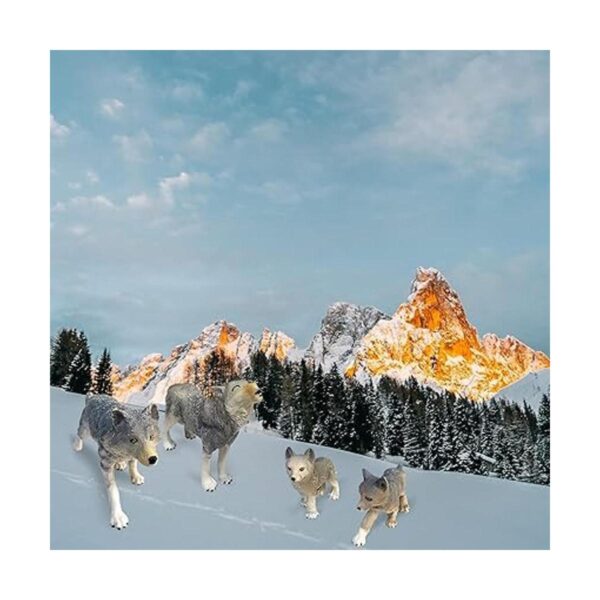 Juego de 4 figuras de lobo siberiano con diseño de_6
