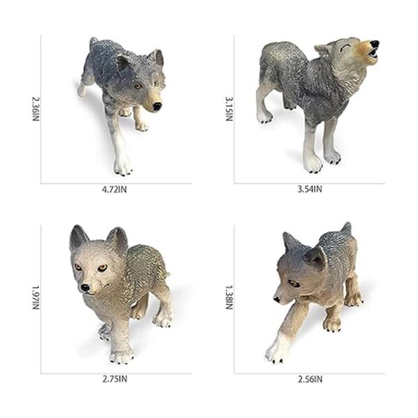 Juego de 4 figuras de lobo siberiano con diseño de_4