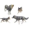 Juego de 4 figuras de lobo siberiano con diseño de_5