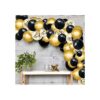 RUBFAC Kit de arco de guirnalda de globos negros y dorados_5