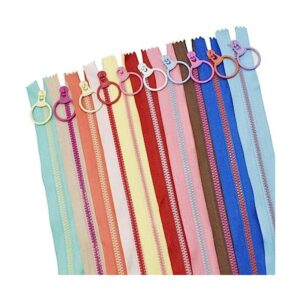 10 cremalleras de resina 5 de 12 pulgadas con anillo de_1