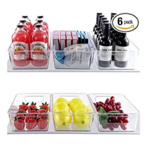 Juego de 6 cubos organizadores de refrigerador de plástico
