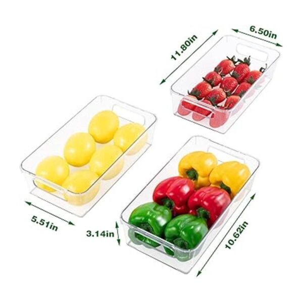 Juego de 6 cubos organizadores de refrigerador de plástico