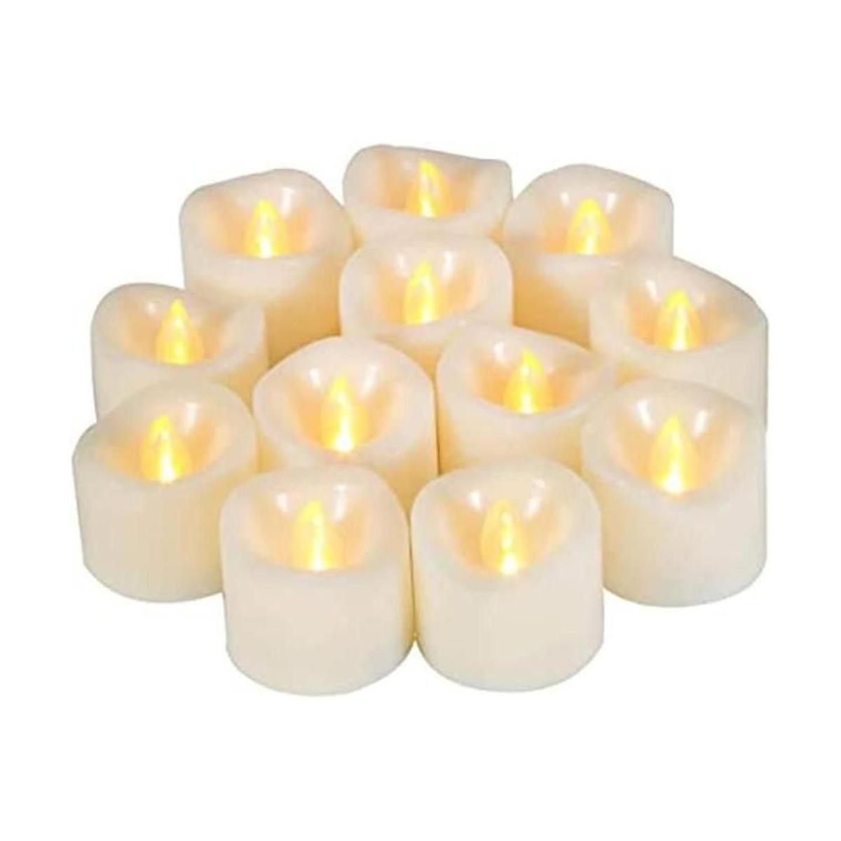 12 velas LED sin llama parpadeantes funciona con