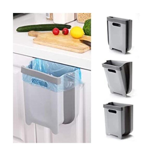 SheMarie Cubo de basura plegable para colgar 9 l montado_1