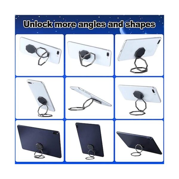 Soporte de anillo para teléfono móvil 3 piezas plegable
