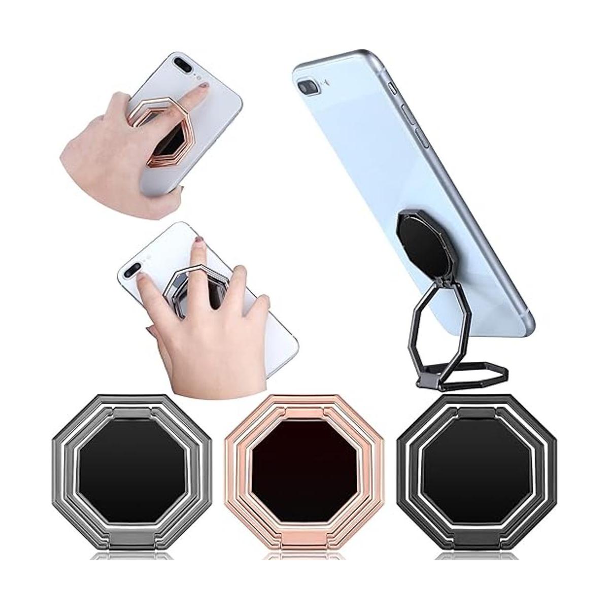 Soporte de anillo para teléfono móvil 3 piezas plegable