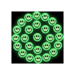 24 bolas rebotadoras de cara sonriente que brillan en la