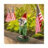 PERFECTOP Estatua solar de gnomo de jardín militar con_5