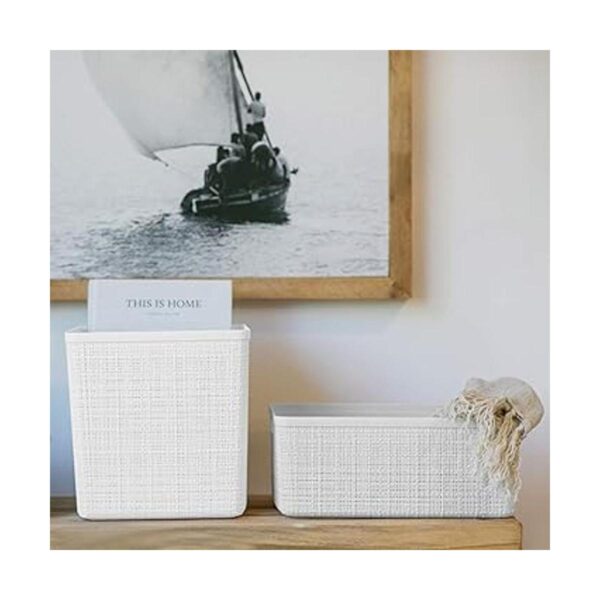 Curver Juego de 6 cestas de plástico decorativas medianas