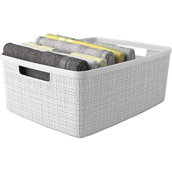 Curver Juego de 6 cestas de plástico decorativas medianas