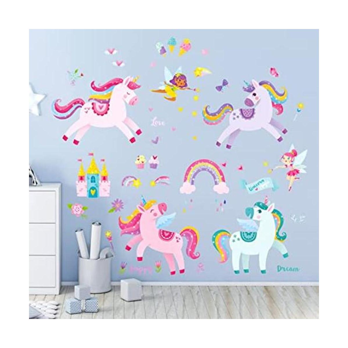 DECOWALL SG2119 Calcomanías de pared de unicornio