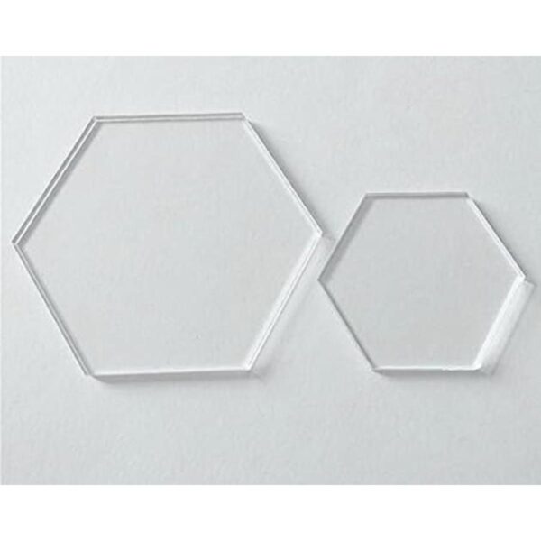 Hoja hexagonal de acrílico transparente cortada con láser