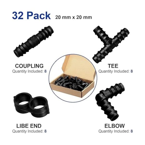 Maitys Kit de accesorios de riego para tubos de 32 piezas