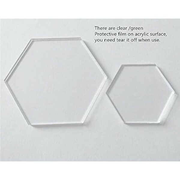 Hoja hexagonal de acrílico transparente cortada con láser
