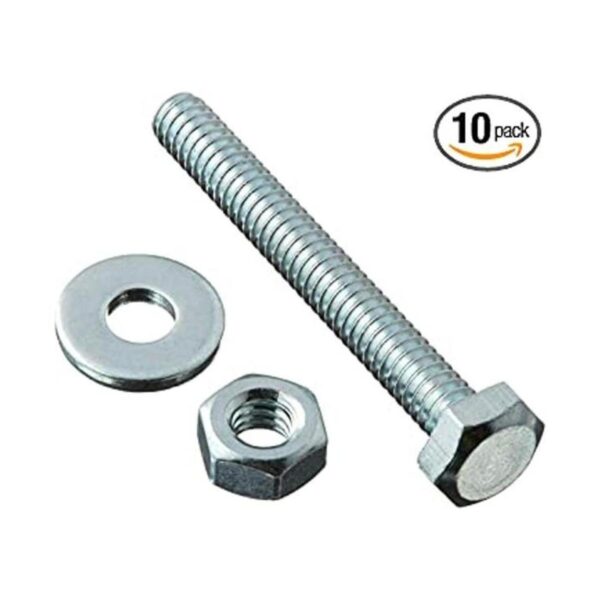POWERTEC 71154 Juego de 10 tornillos hexagonales de acero_1