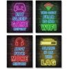 Juego de 4 pósteres de neón impresos para juegos 8 x 10_1
