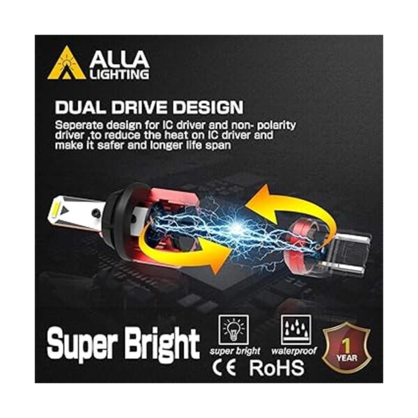 Alla Lighting Xtreme Super Bright T20 7441 7440 Bombillas_6