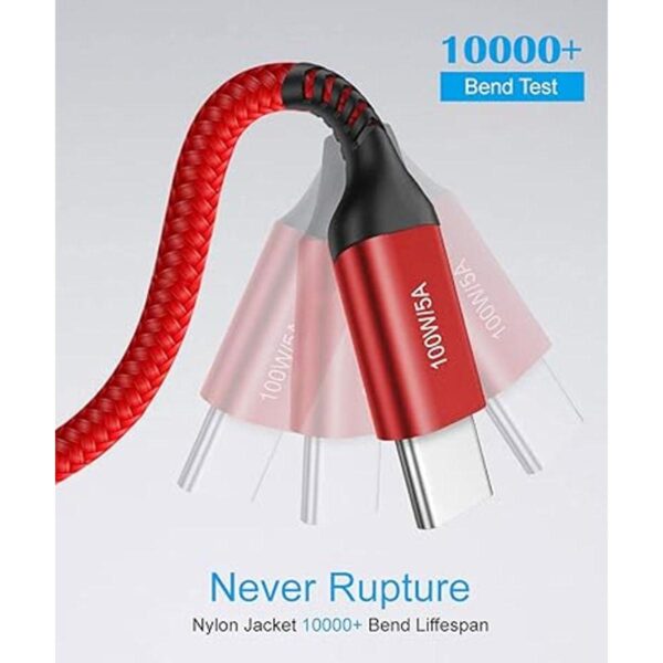 Cable USBC a USBC de 15 pies de largo de 100 W tipo C de