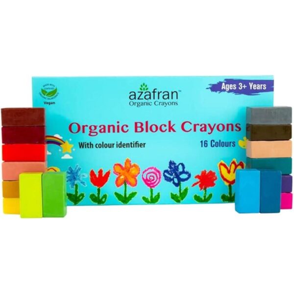 Azafran Crayones de bloques orgánicos 16 colores