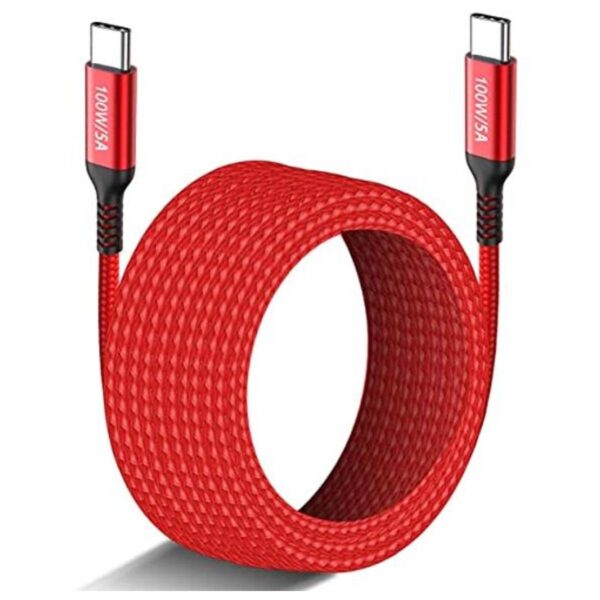 Cable USBC a USBC de 15 pies de largo de 100 W tipo C de