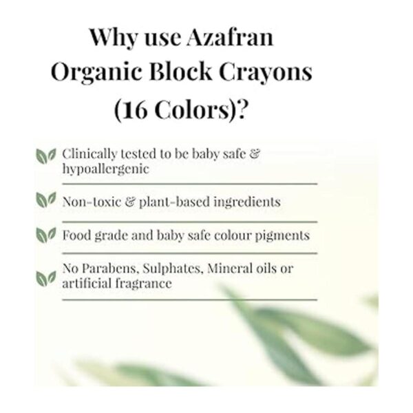 Azafran Crayones de bloques orgánicos 16 colores