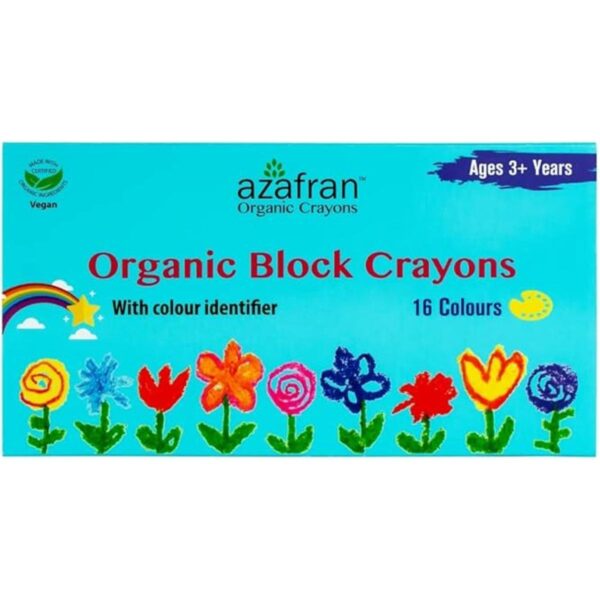 Azafran Crayones de bloques orgánicos 16 colores