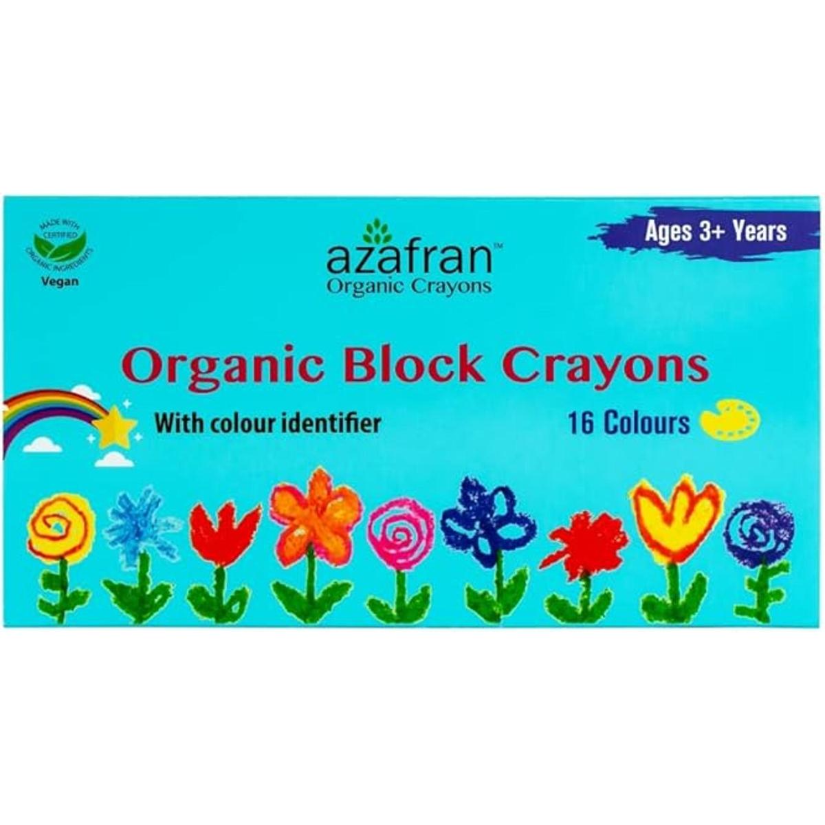 Azafran Crayones de bloques orgánicos 16 colores