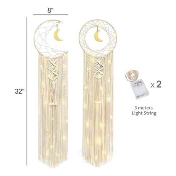 Mkono Paquete de 2 atrapasueños de macramé con cadena de_6