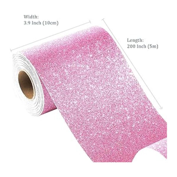FunStick Cartulina rosa con purpurina de 3.9 x 200