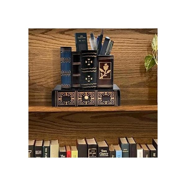 Soporte para bolígrafos de libros vintage retro
