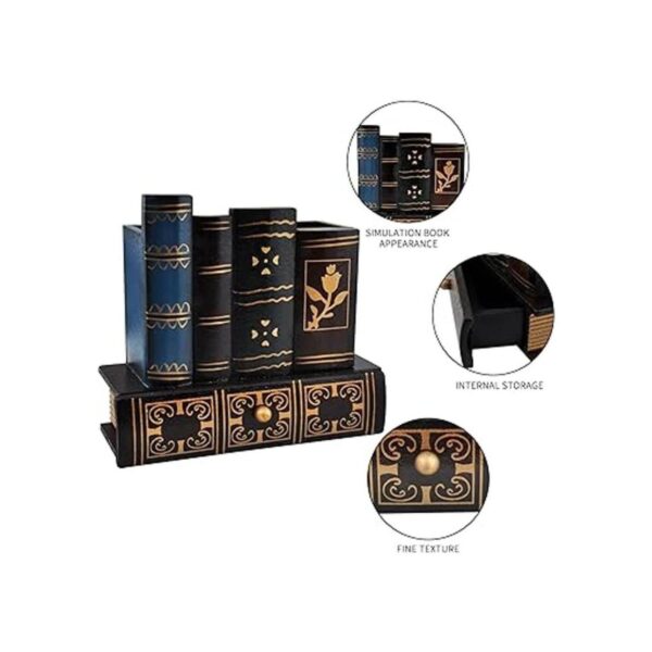 Soporte para bolígrafos de libros vintage retro