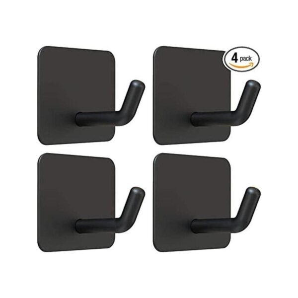 VISV Ganchos adhesivos de pared negros resistentes al_1