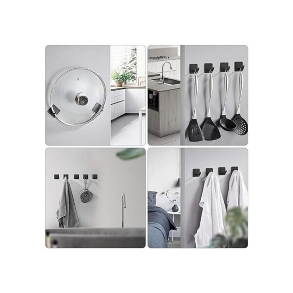 VISV Ganchos adhesivos de pared negros resistentes al_2