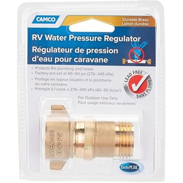 Camco RV regulador de presión de agua en línea de latón_4