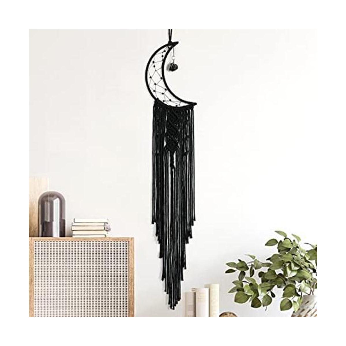 KHOYIME Atrapasueños Decoración bohemia negra con piedra