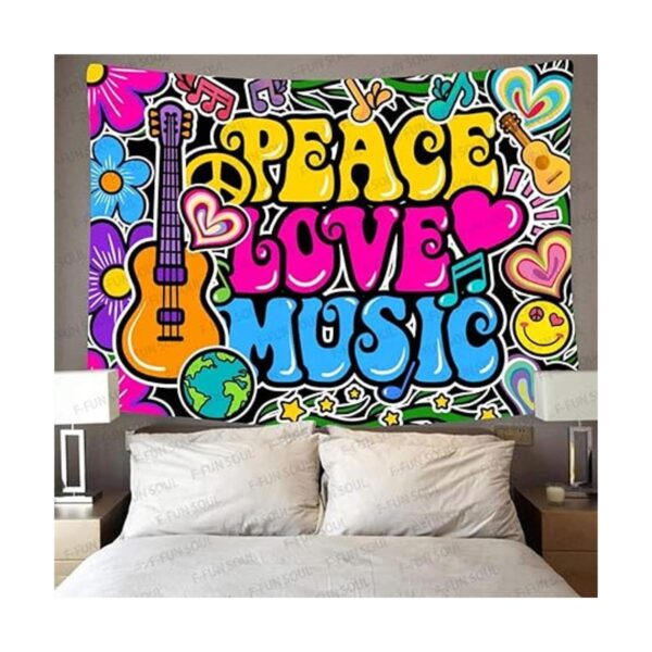 FFUN SOUL Tapiz de Peace Love gran franela suave de 80 x_3