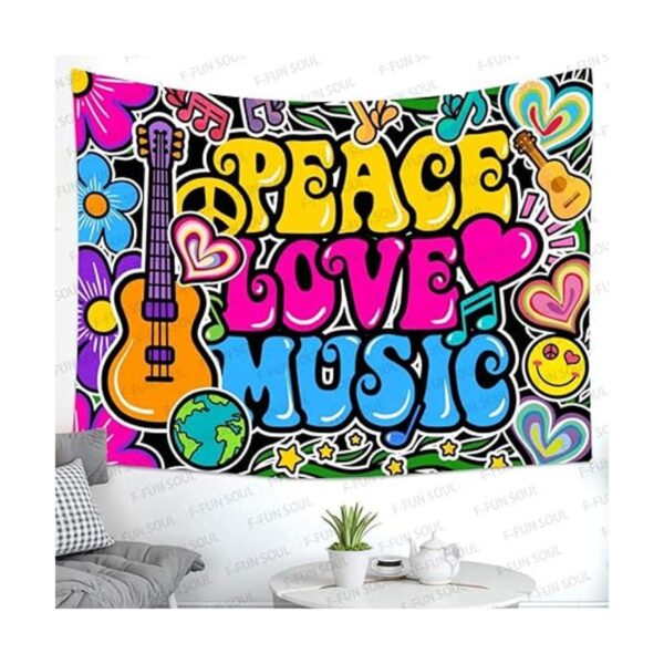 FFUN SOUL Tapiz de Peace Love gran franela suave de 80 x_2