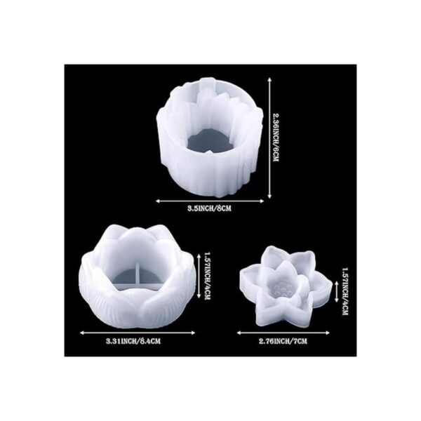 Soporte de vela de resina de 3 formas moldes de silicona