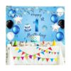 Telón de fondo de feliz primer cumpleaños para niños