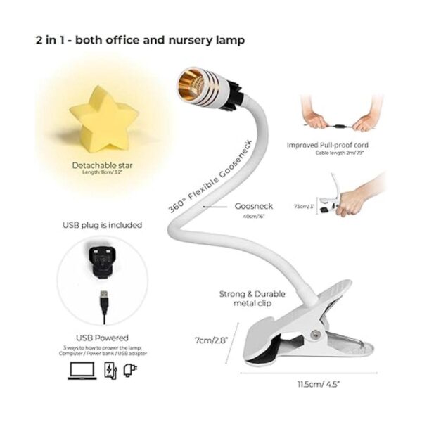 ErgoJoJo Luz LED de estrella con clip luz cálida y_3