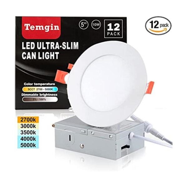 Paquete de 12 luces empotradas LED de 5 pulgadas con caja_1