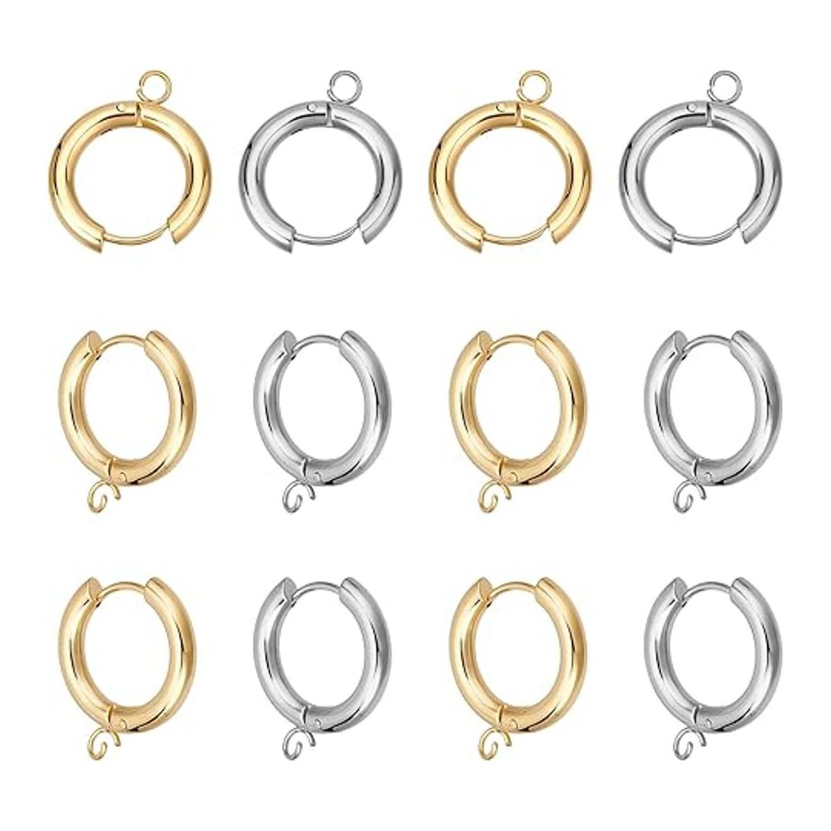 DICOSMETIC 12 aretes de aro de acero inoxidable de 2