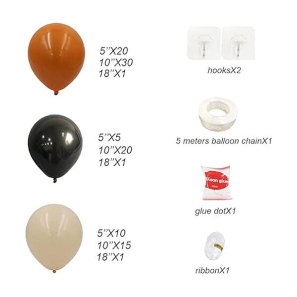 Kit de arco de guirnalda de globos negros de albaricoque_2